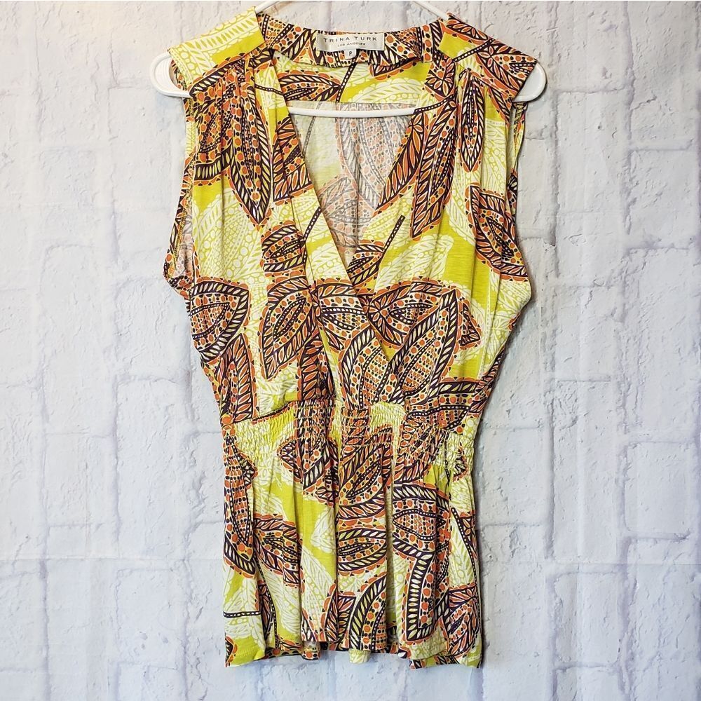 TRINA TURK Wrap Look Sleeveless Top